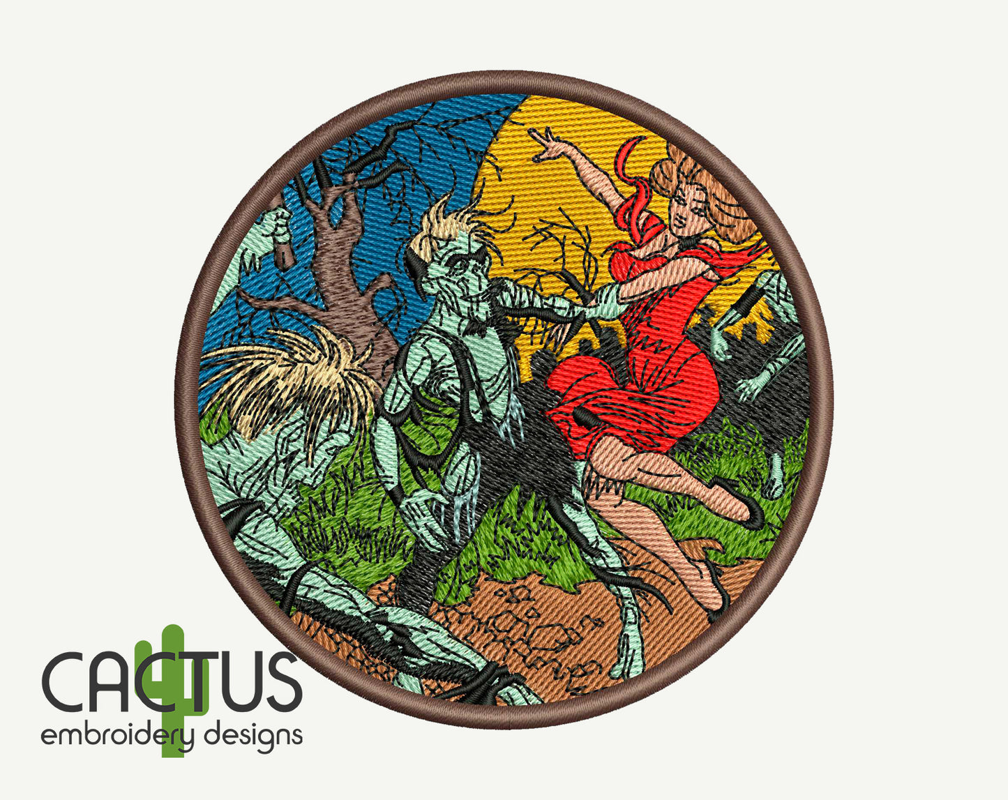 Zombie Patch Embroidery Design