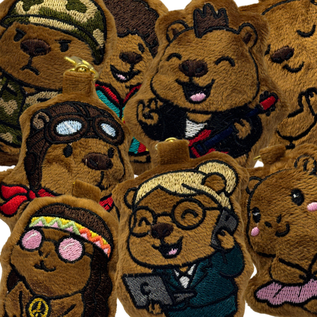 Collection of cute capybara embroidery plushie designs