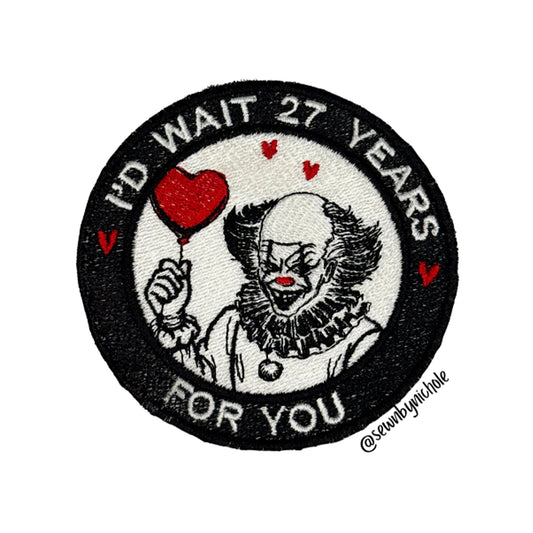 27 years Patch Embroidery Design