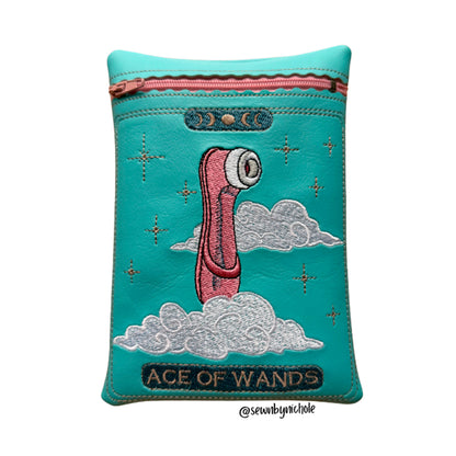 Ace of Wands Card Zipper Bag
