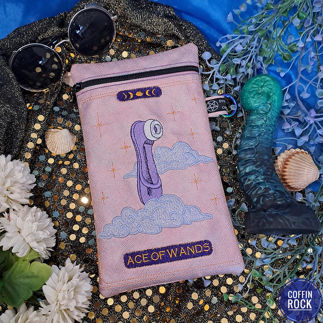 Ace of Wands Card Zipper Bag