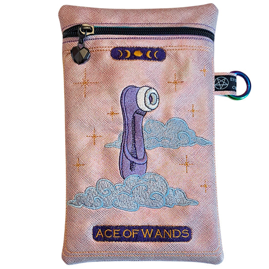 Ace of Wands Card Zipper Bag