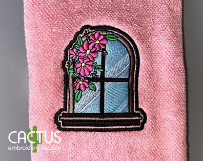 Arched Window Patch Embroidery Design