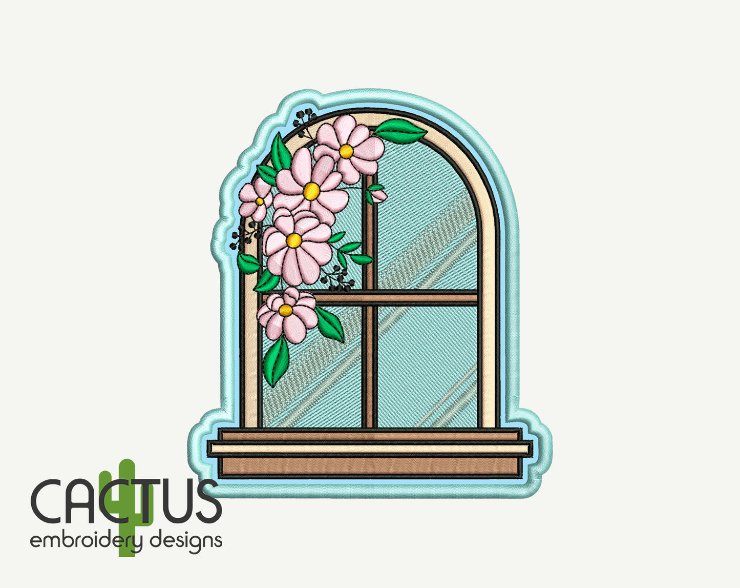 Arched Window Patch Embroidery Design