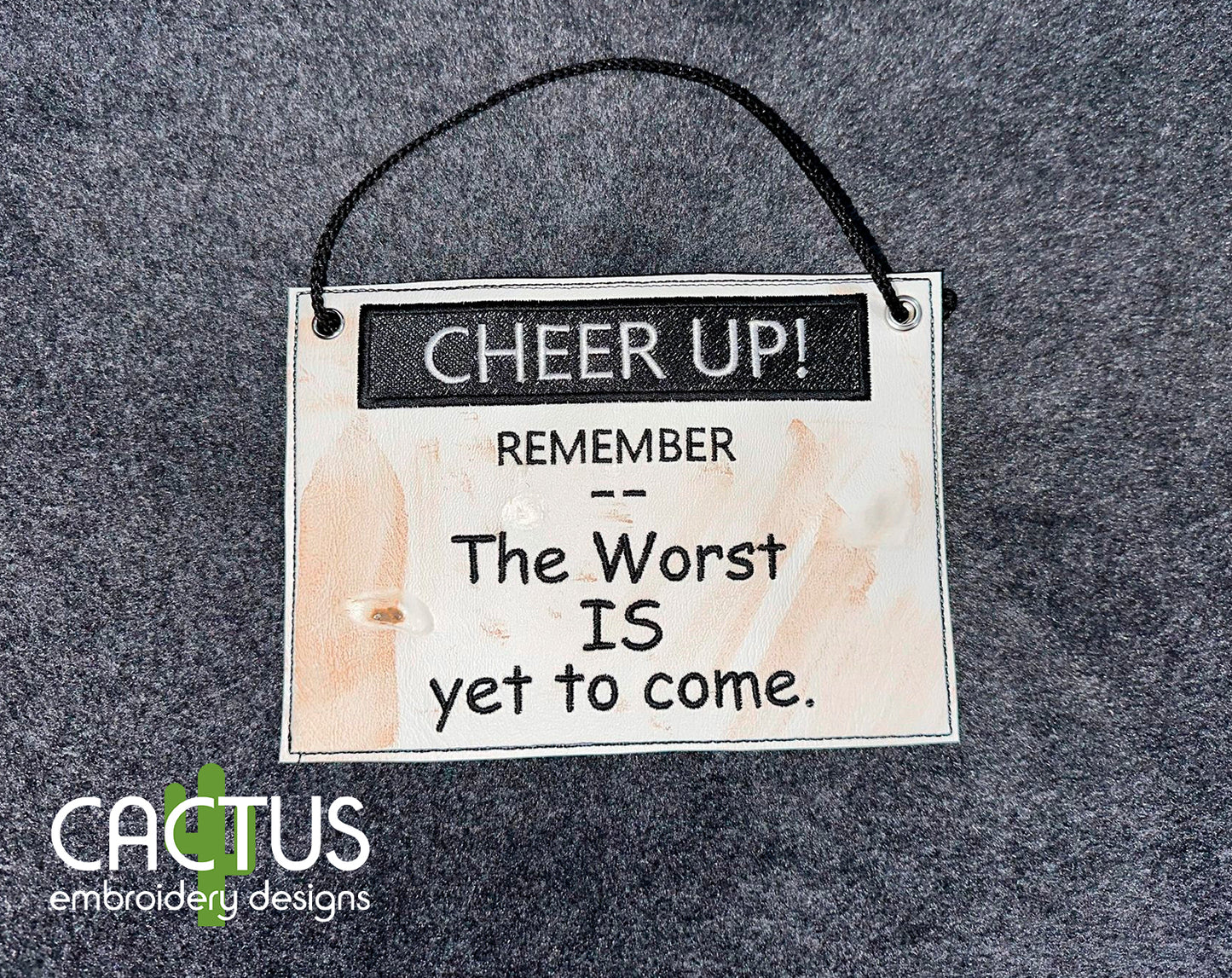 CHEER UP! Door Sign & Patch Embroidery Design