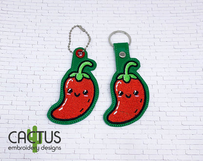 Chilli Pepper Snap Tab & Eyelet Fob