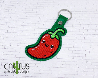 Chilli Pepper Snap Tab & Eyelet Fob