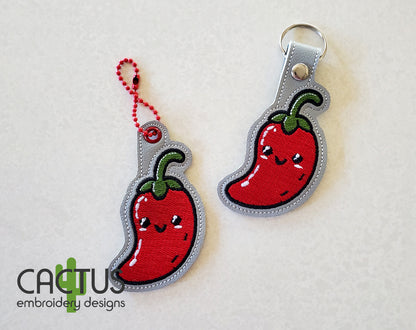 Chilli Pepper Snap Tab & Eyelet Fob