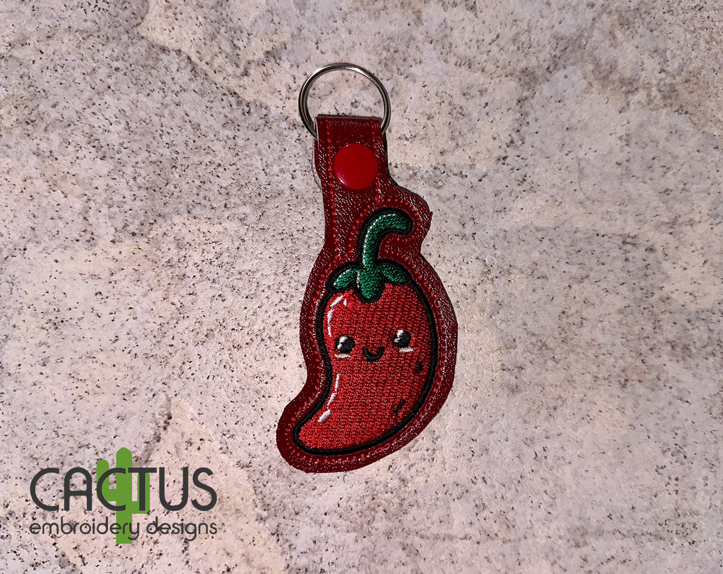 Chilli Pepper Snap Tab & Eyelet Fob