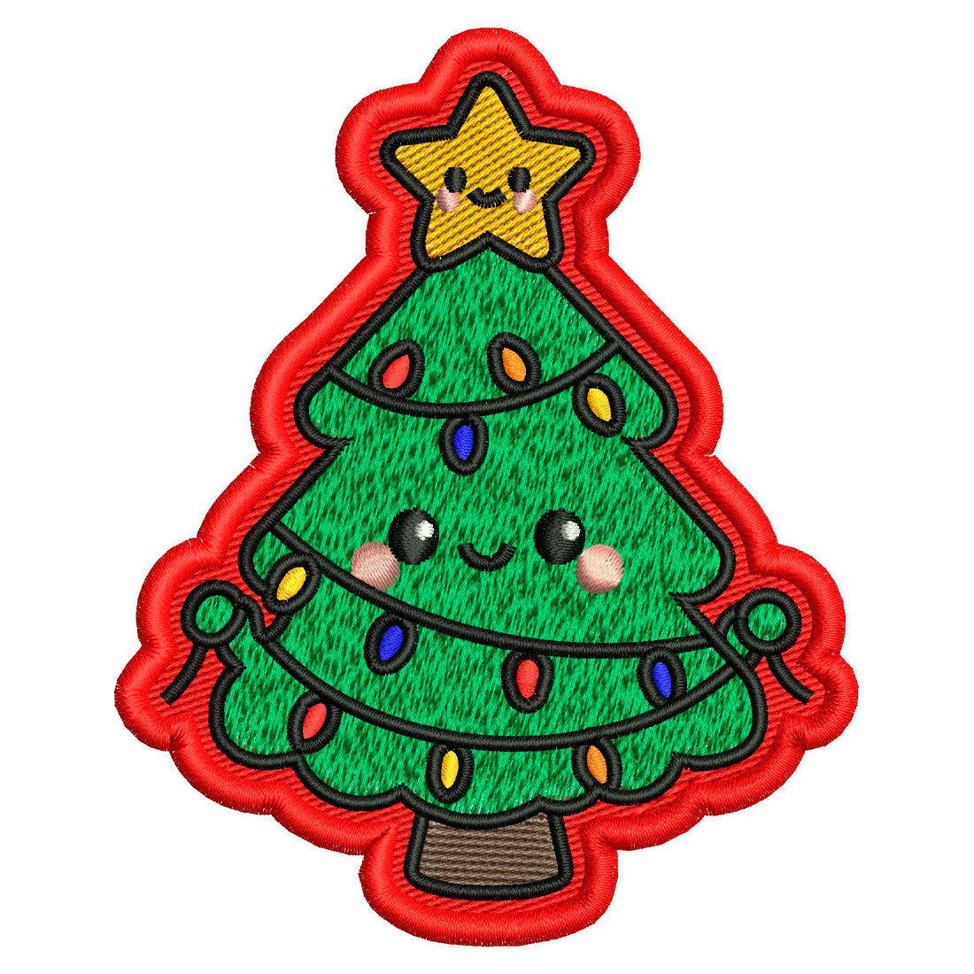 Christmas Tree Patch Embroidery Design