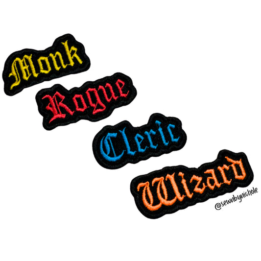 Classes 2nd Bundle Patch Embroidery Designs (Cleric, Monk, Rogue, Wizard)