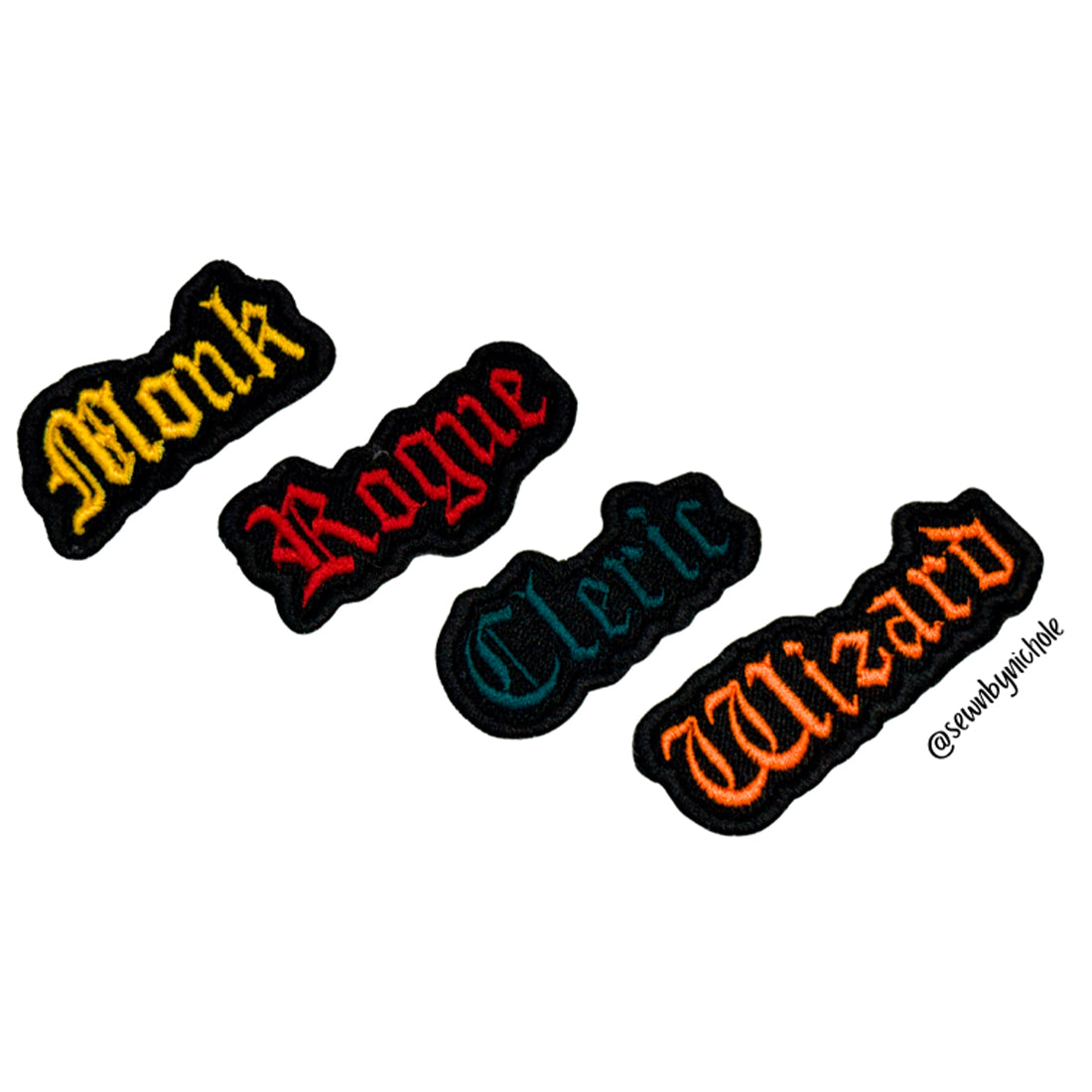 Classes 2nd Bundle Patch Embroidery Designs (Cleric, Monk, Rogue, Wizard)