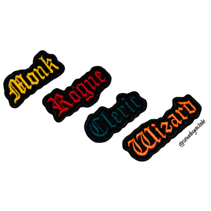 Classes 2nd Bundle Patch Embroidery Designs (Cleric, Monk, Rogue, Wizard)