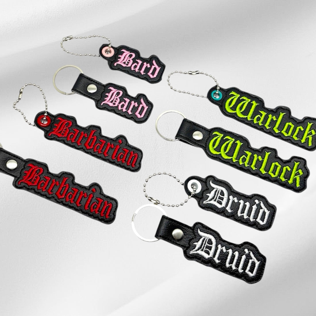 Classes 1st Bundle of Eyelet Fob & Snap Tab (Barbarian, Bard, Druid, Warlock)