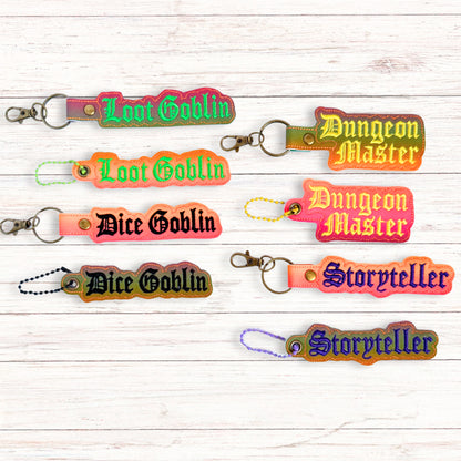 Classes 4th Bundle of Eyelet Fob & Snap Tab (Dice Goblin, Dungeon Master, Loot Goblin, Storyteller)
