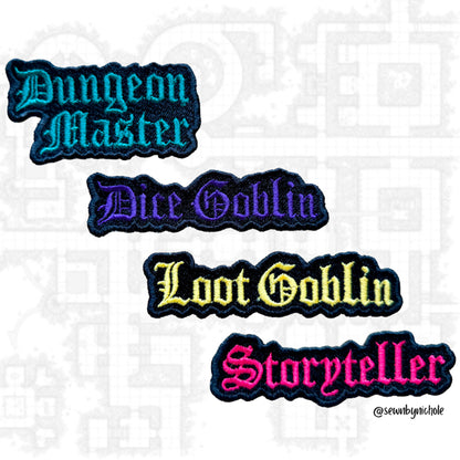 Classes 4th Bundle Patch Embroidery Designs (Dice Goblin, Dungeon Master, Loot Goblin, Storyteller)
