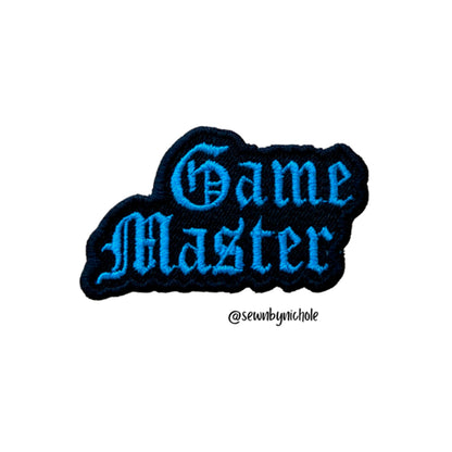 Game Master patch embroidery design, tabletop gaming character