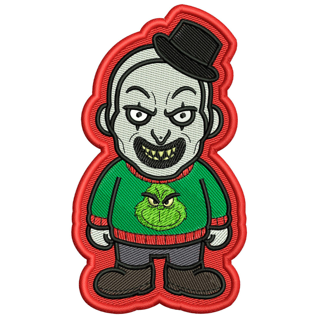 Clown in a Sweater Patch Embroidery Design