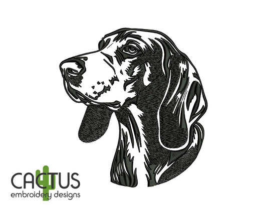 Coonhound Embroidery Design