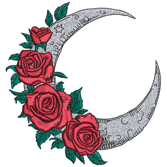 Crescent Moon Embroidery Design