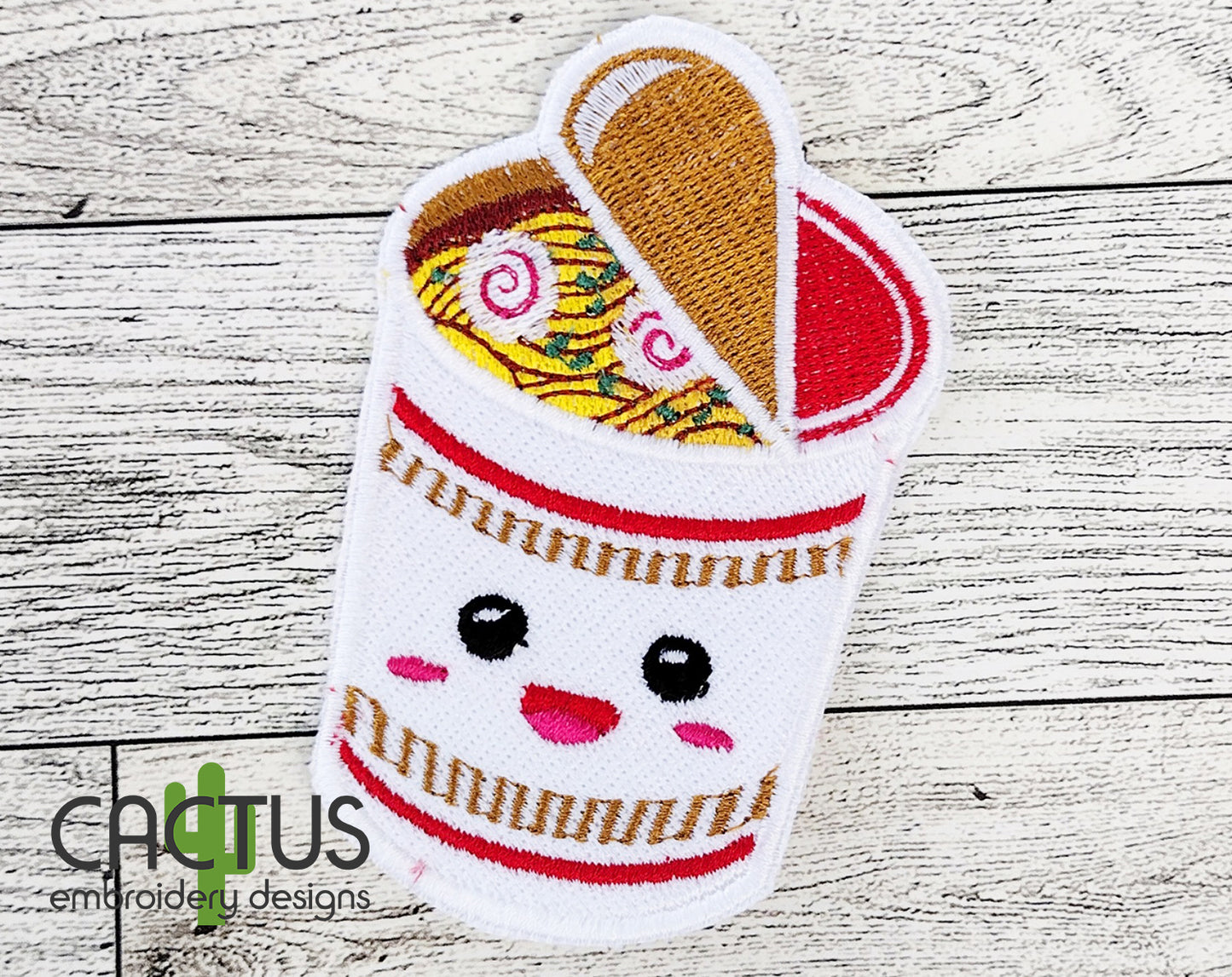 Cup Noodles Patch Embroidery Design
