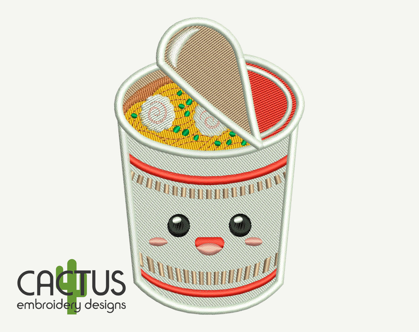 Cup Noodles Patch Embroidery Design