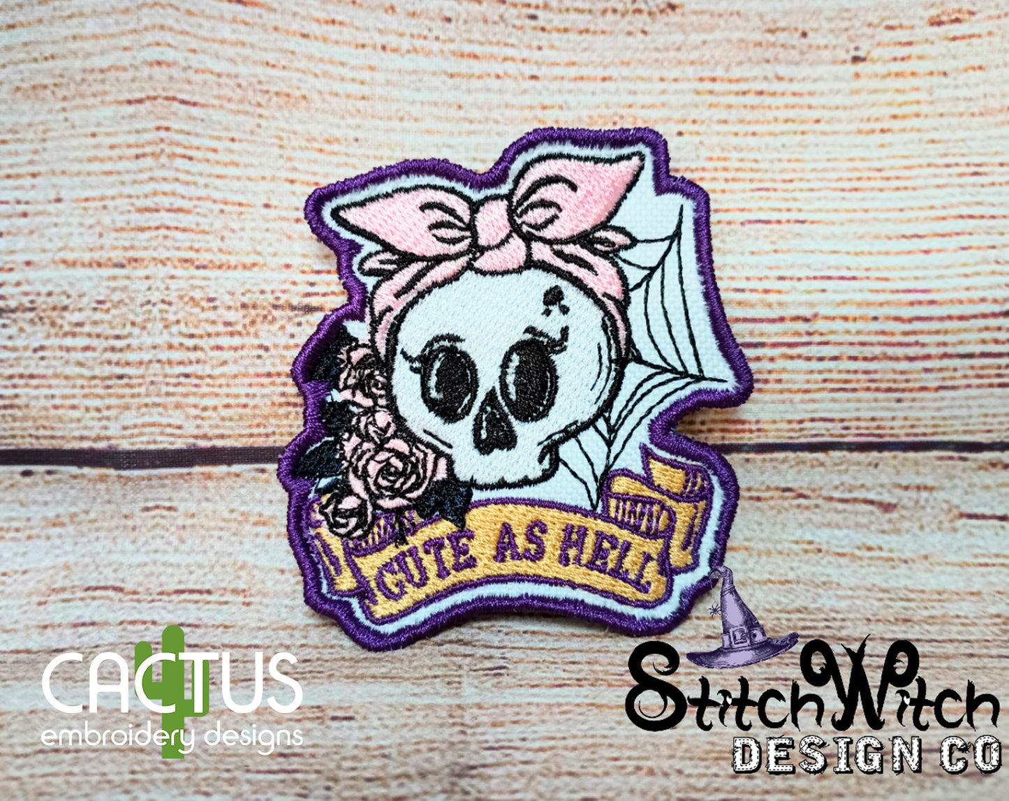 Cute as Hell Patch Embroidery Design