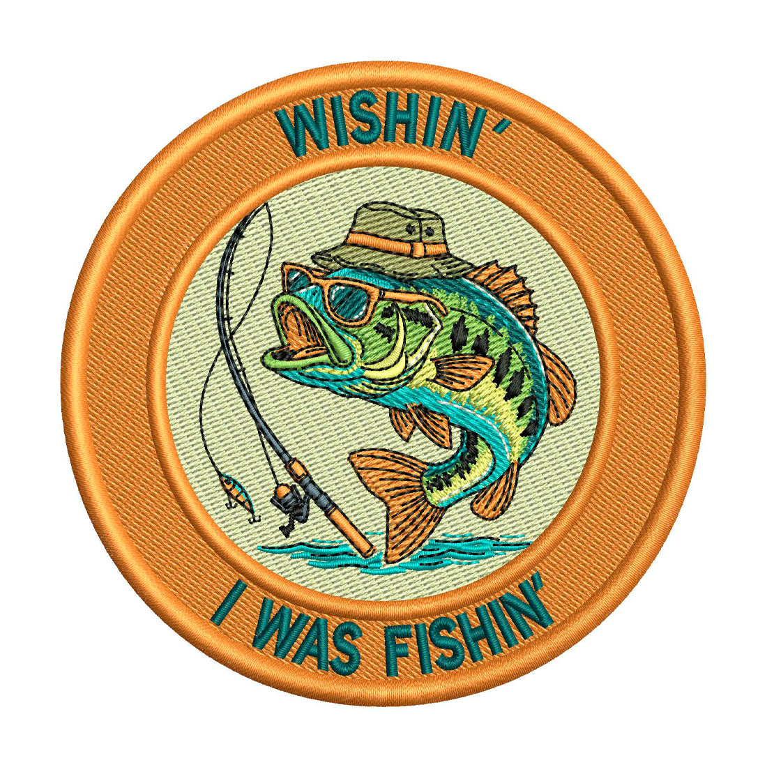 Fishin Patch Embroidery Design