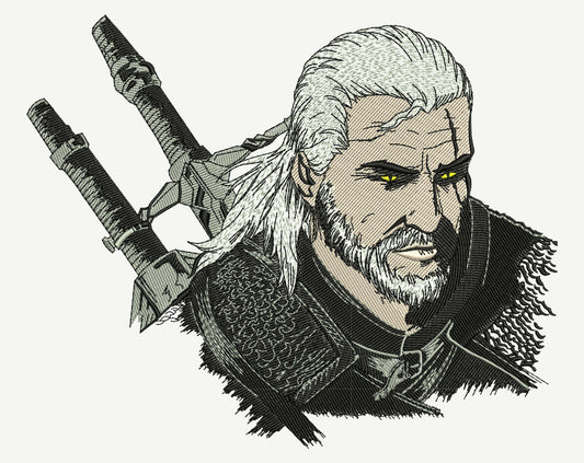 White Wolf Embroidery Design