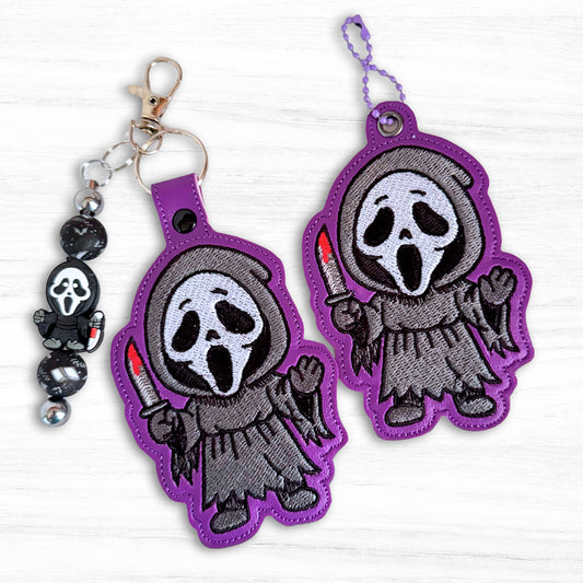 Ghostface Snap Tab & Eyelet Fob