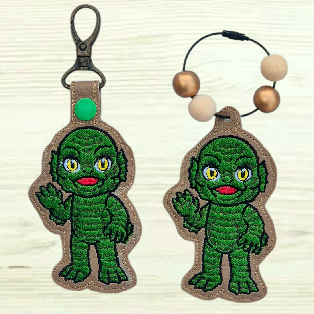 Gill-Man Snap Tab & Eyelet Fob