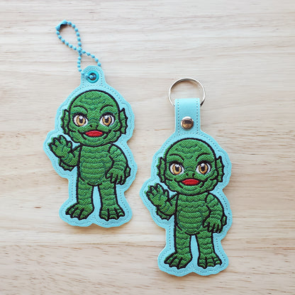 Gill-Man Snap Tab & Eyelet Fob