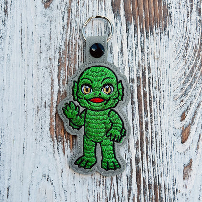 Gill-Man Snap Tab & Eyelet Fob