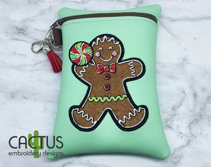 Gingerbread Man Applique Embroidery Design