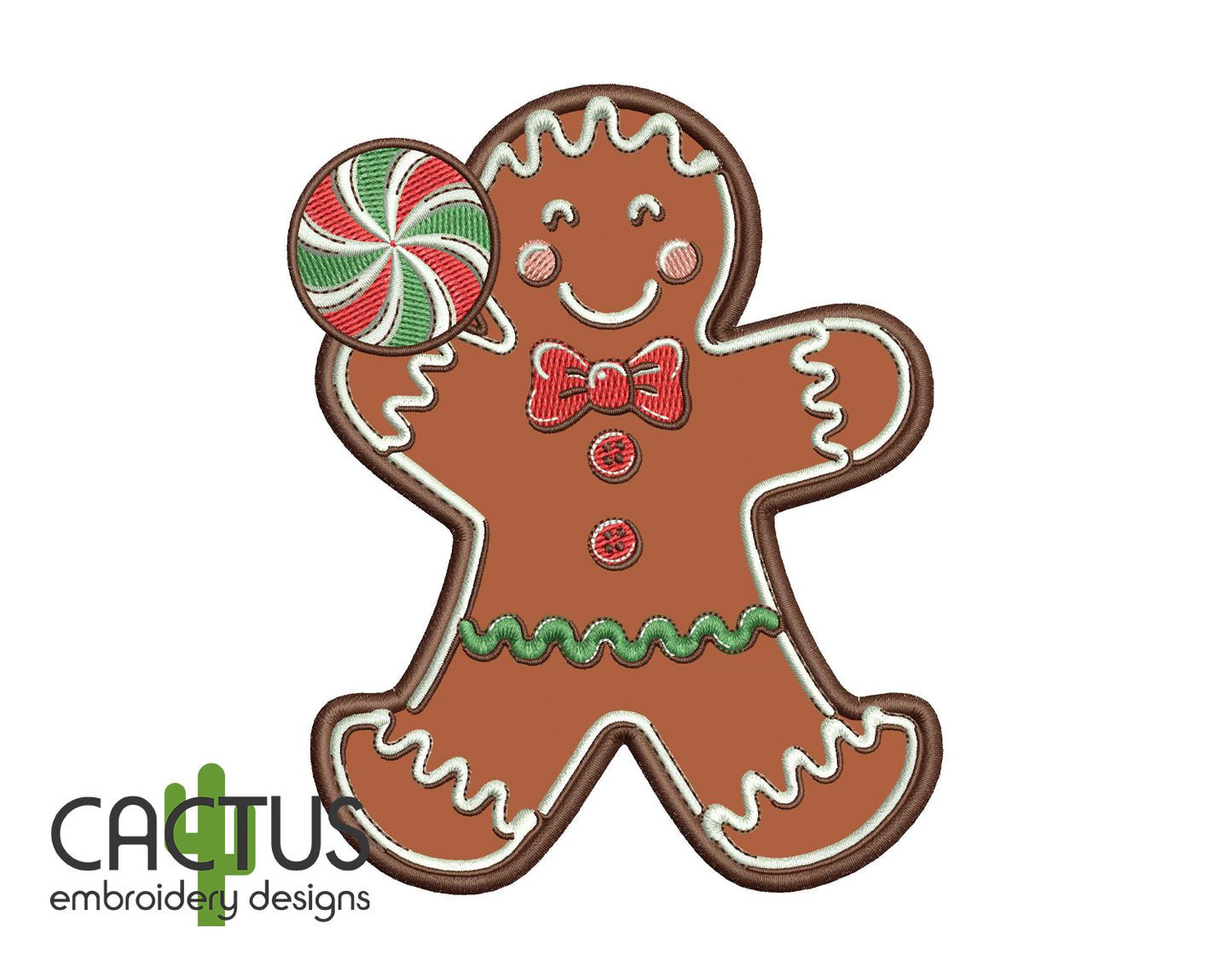 Gingerbread Man Applique Embroidery Design