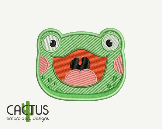 Happy Frog Patch Embroidery Design