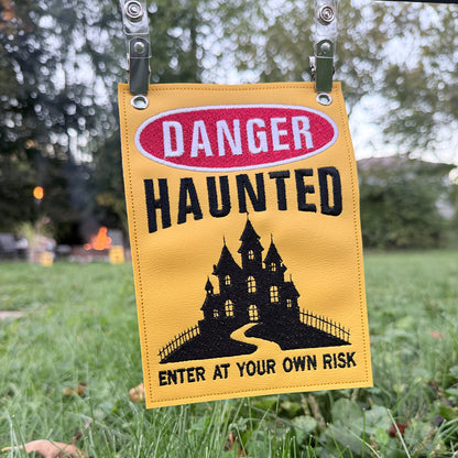 Spooky Warning Signs - Door Sign & Patch Halloween Embroidery Design
