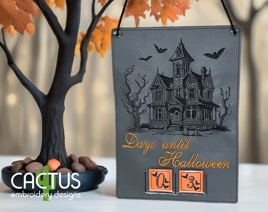 Haunted House Countdown Embroidery Design