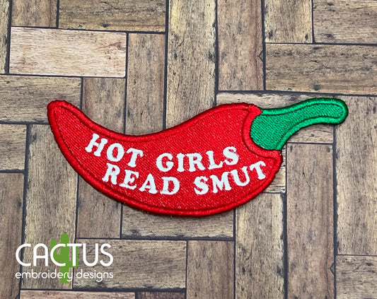 Hot Girls Read Patch Embroidery Design