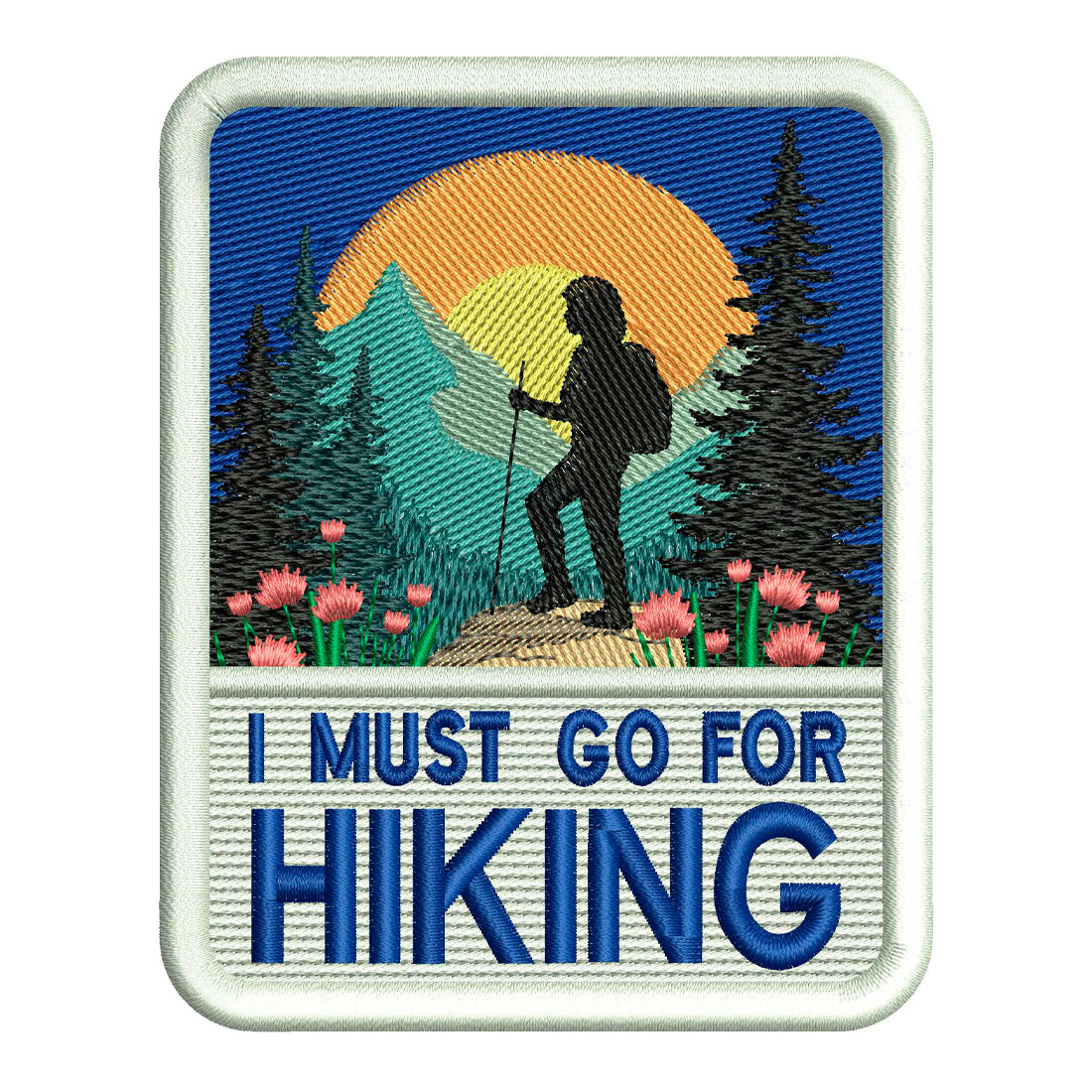 I must Go Patch Embroidery Design