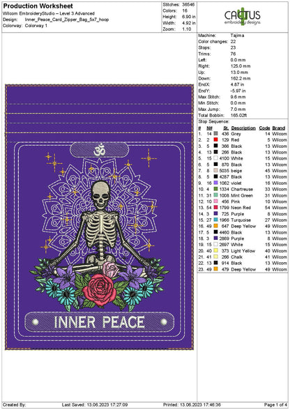 Inner Peace Card Zipper Bag