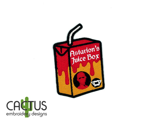 Juice Box Patch Embroidery Design