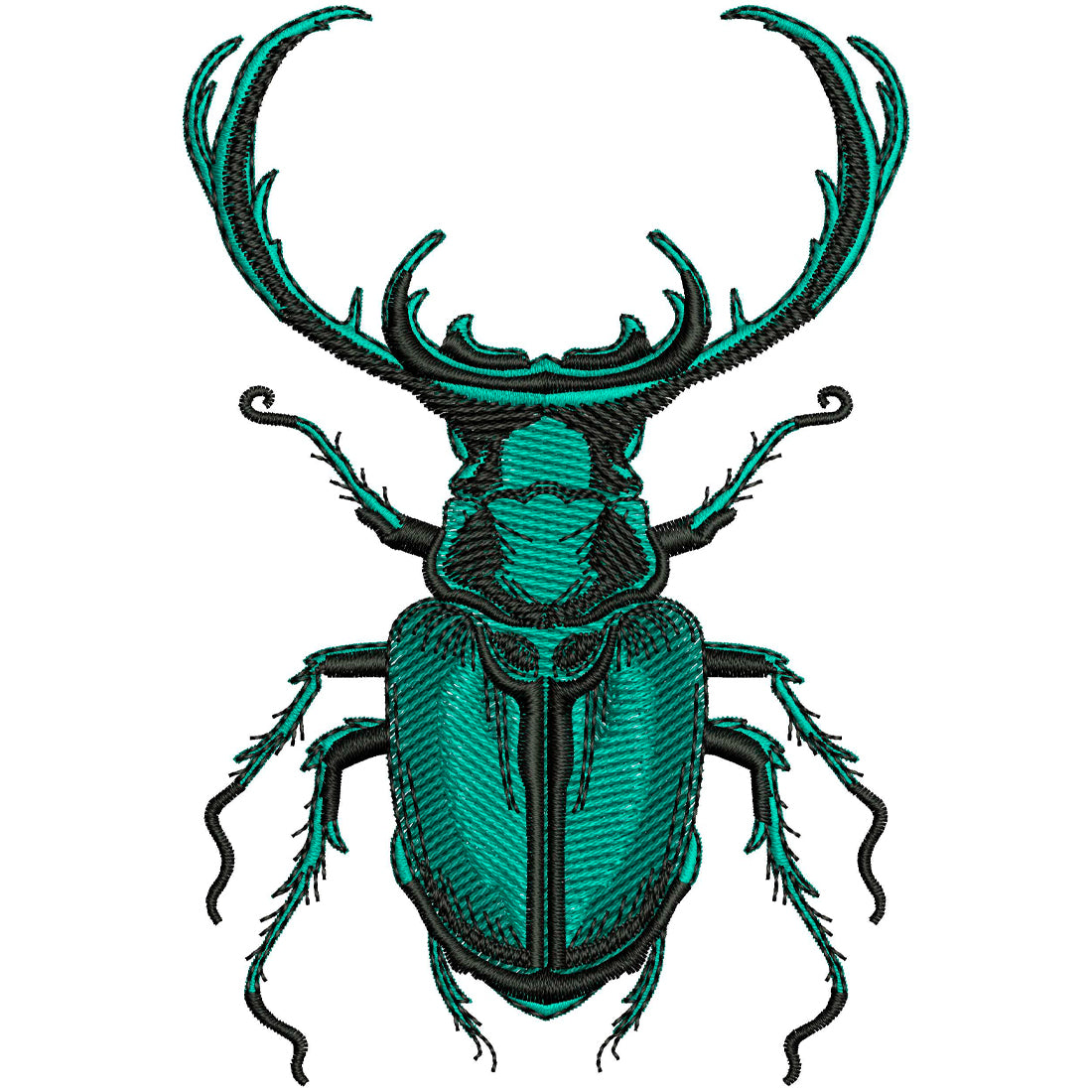 Large Stag Beetle Embroidery Design
