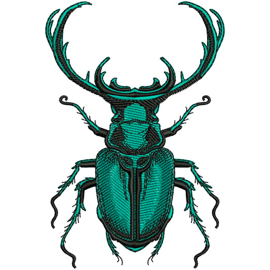 Large Stag Beetle Embroidery Design