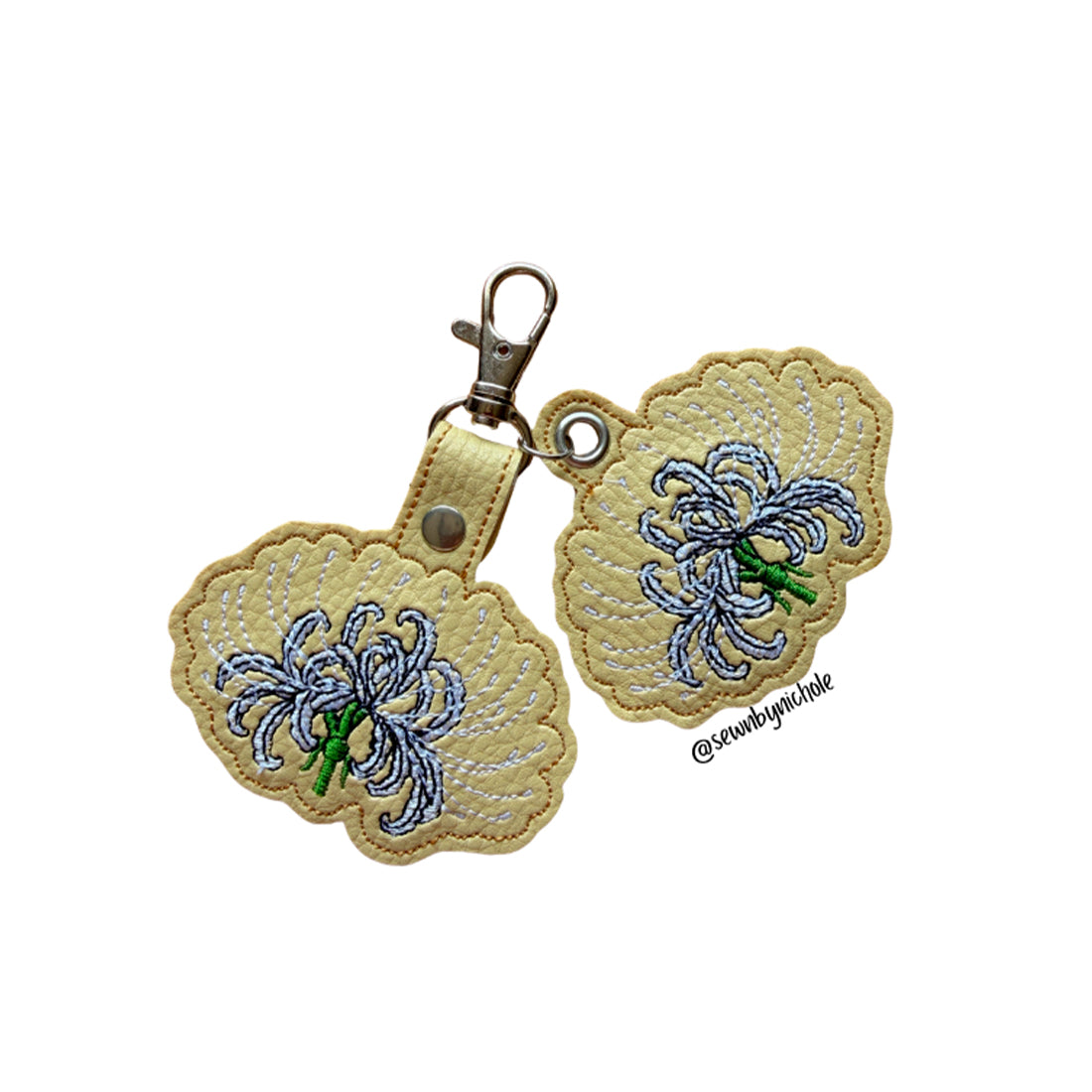 Spider Lily Snap Tab & Eyelet Fob
