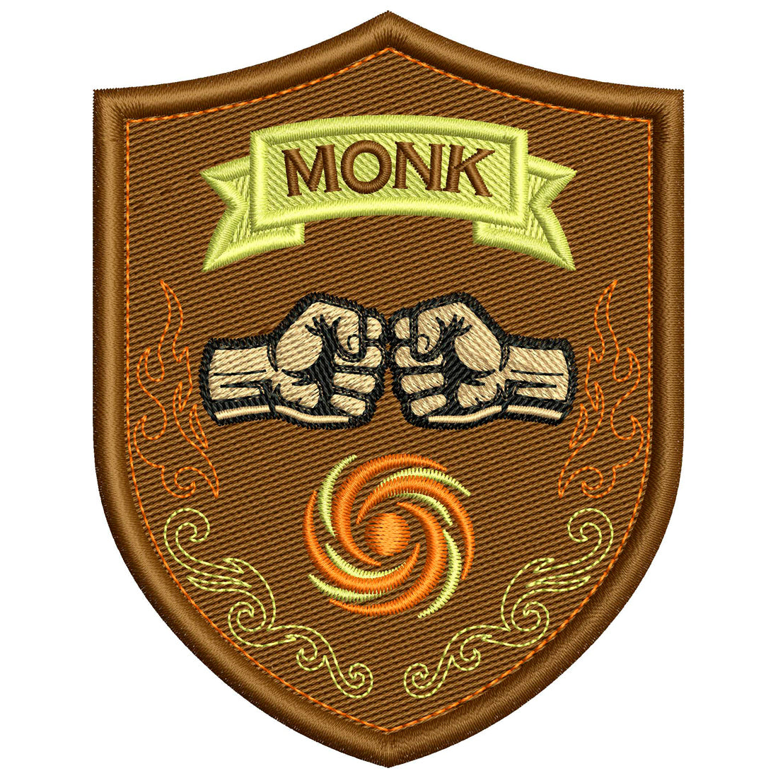 Monk Patch Embroidery Design