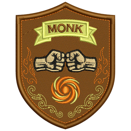 Monk Patch Embroidery Design