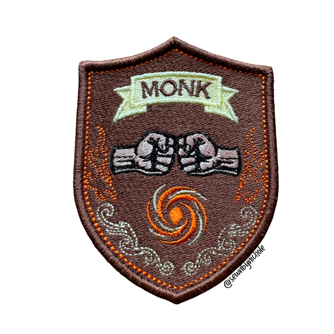 Monk Patch Embroidery Design