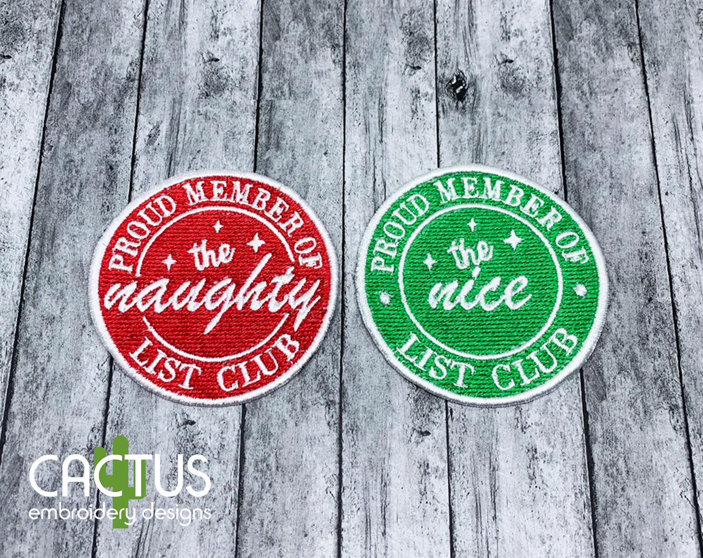 Naughty & Nice List Club Patch Embroidery Design