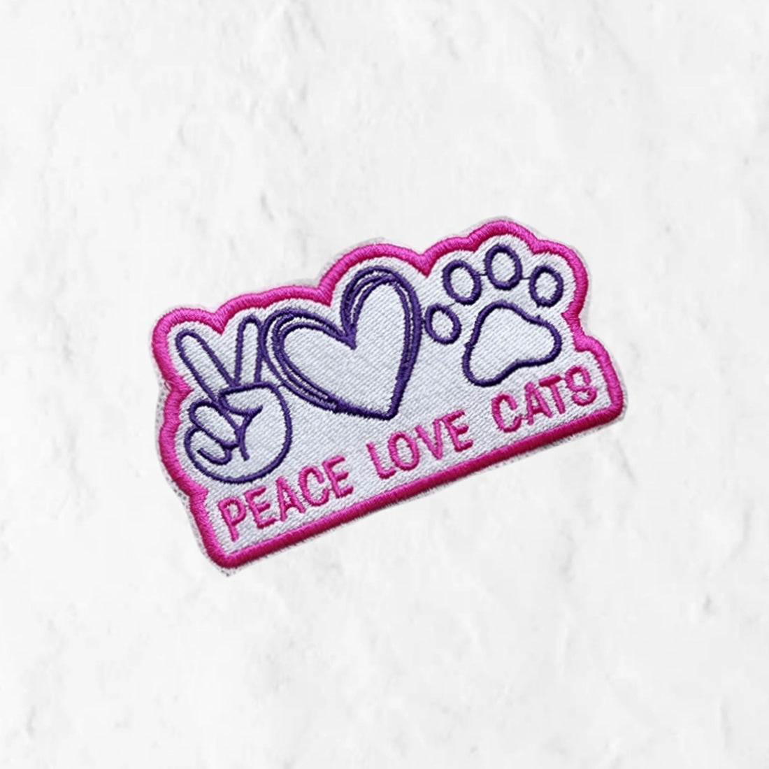 Peace Love Cats Patch Embroidery Design
